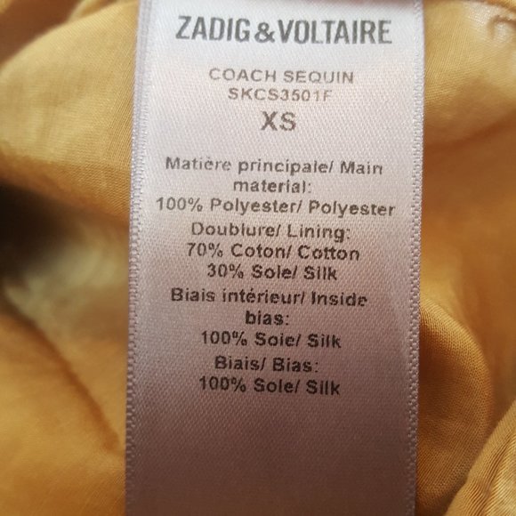 ZADIG & VOLTAIRE ! sequined gold tank top - Picture 6 of 8